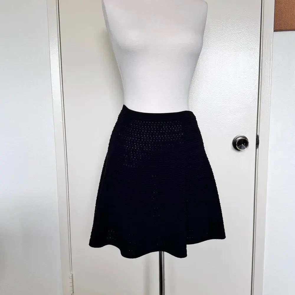Theory Knit Rortie A-Line Mini Shirt in Black Size Small - Picture 1 of 3